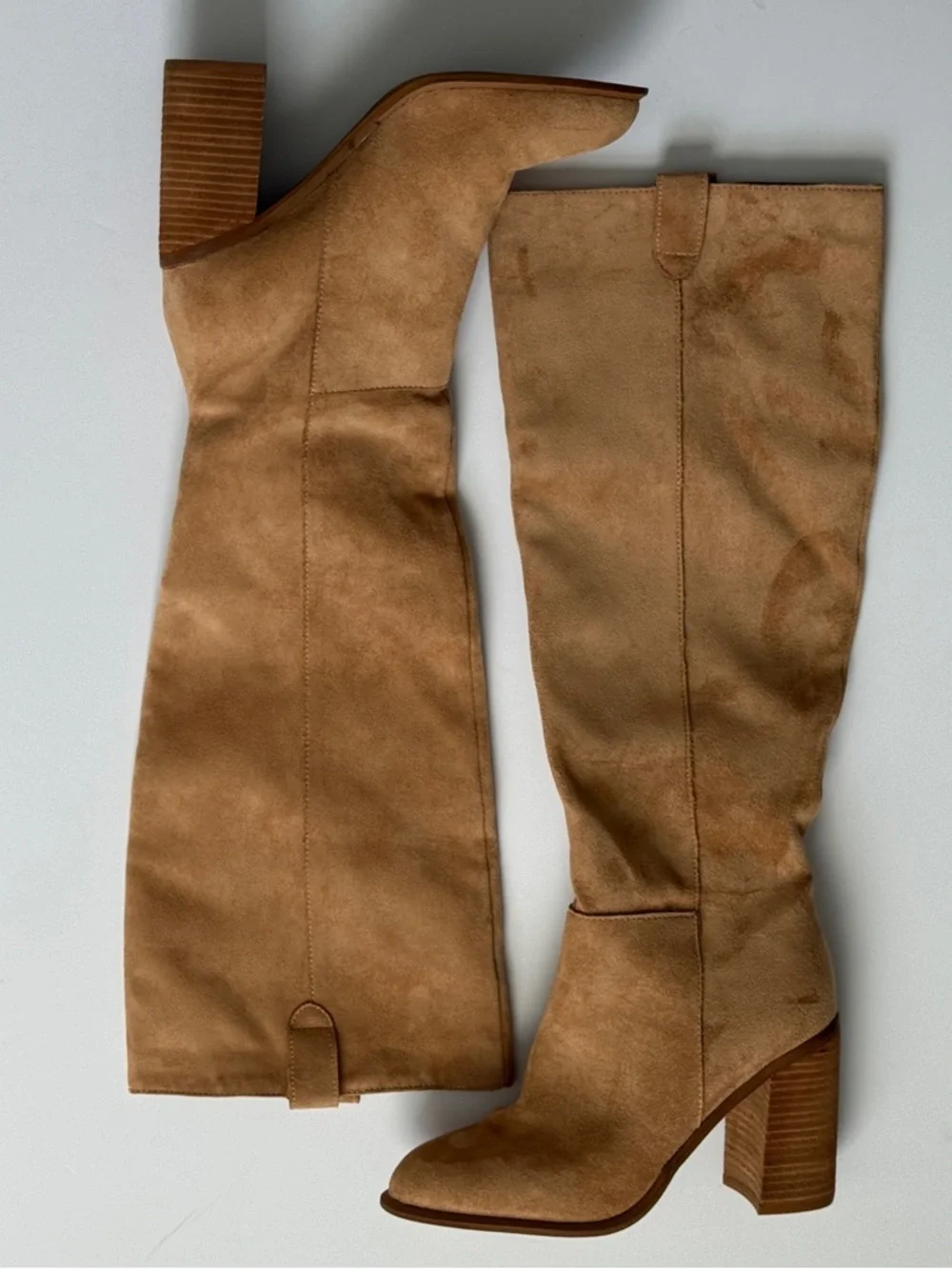 Altar'd State Tan Knee-High Block Heel Boots Size 8.5